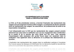 Nouveau groupe de travail « Certification V2020 »